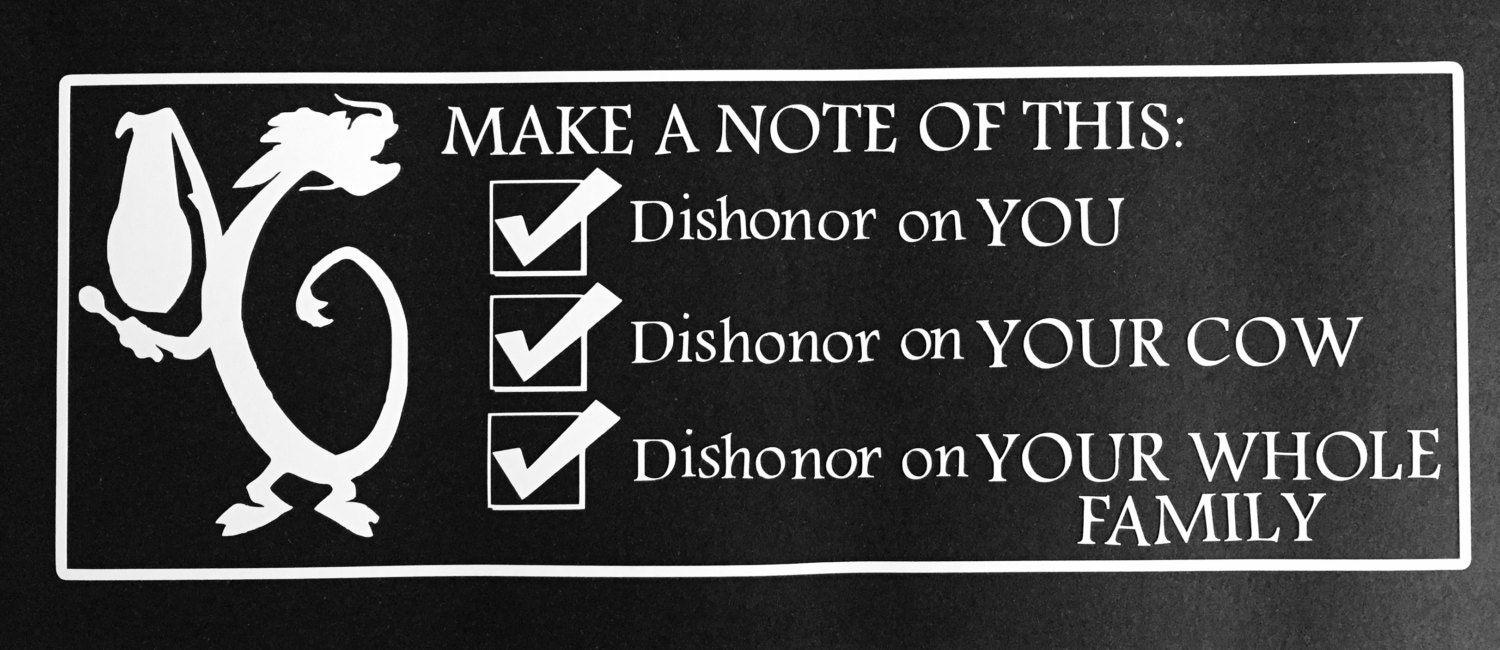 Mushu Dishonor Decal