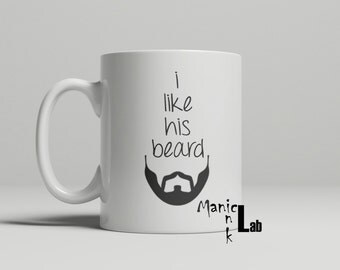 I Like His Beard, I Like Her Butt mugs (2 mugs), beard mug, butt mug, couples mug, his and hers, wedding gift, engagement gift, double sided