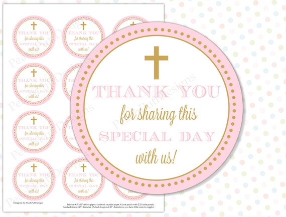 wedding tags printable favor DOWNLOAD Baptism First tags tags Communion INSTANT Pink
