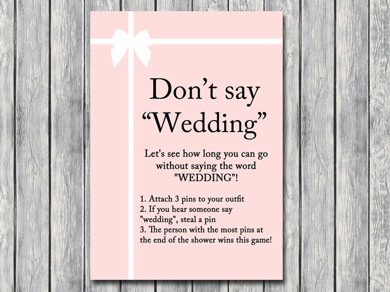 don't say wedding clothespin game don't say a word