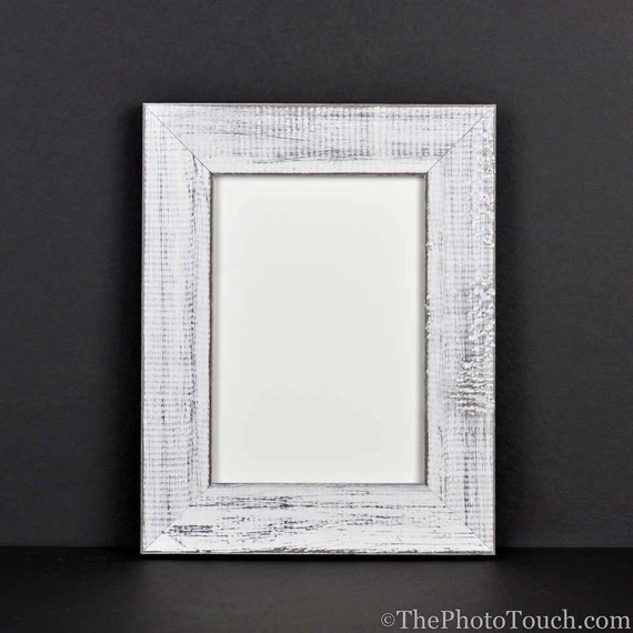 White Rustic Picture Frame, Distressed Wood Picture Frames Wall Decor