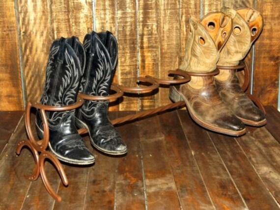 Horseshoe Boot Rack Indoor & Outdoor by SarahsWeldedWhatnots