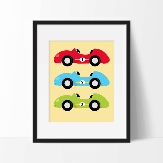 Race Cars Nursery Art Printable Race Car Nursery Decor Boy