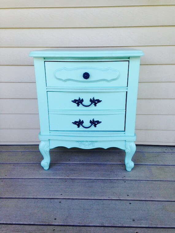 Teal bedside table