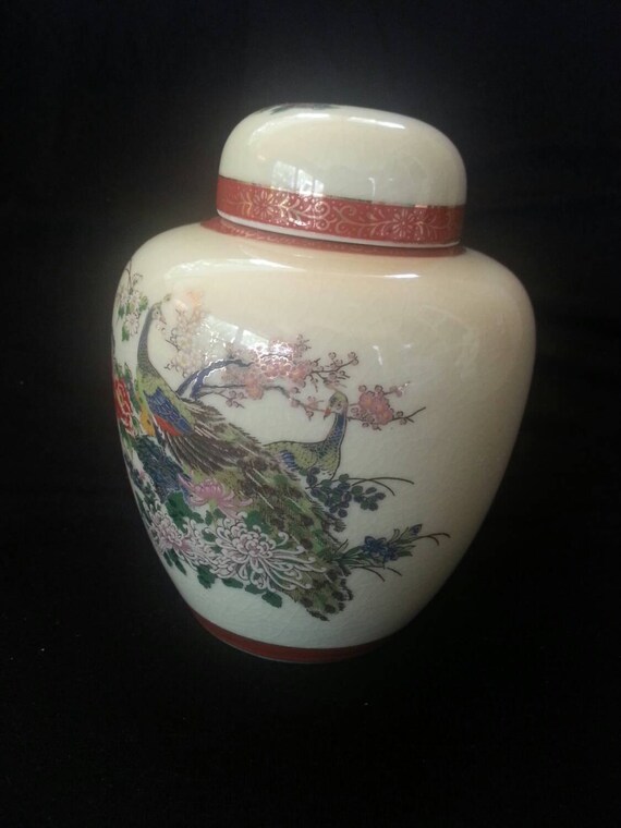 Vintage Satsuma Ginger Jar with Lid by DJCurio on Etsy