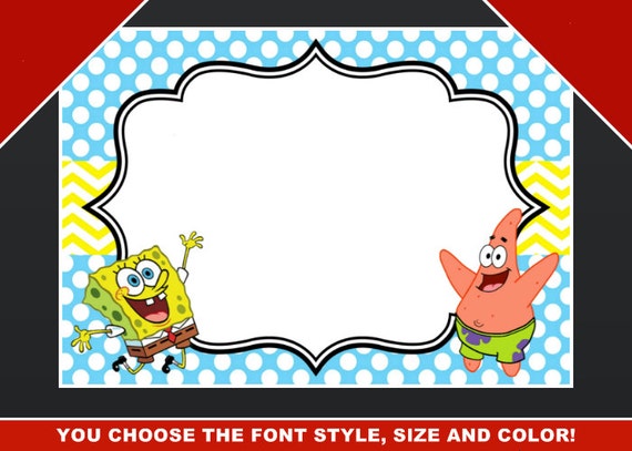 SpongeBob SquarePants Blank Invitation Birthday by ...
