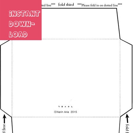 A6 envelope template Instant download Digital print by NarinAria