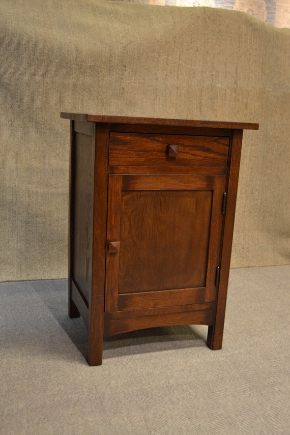 Mission Solid Oak Nightstand End Table by