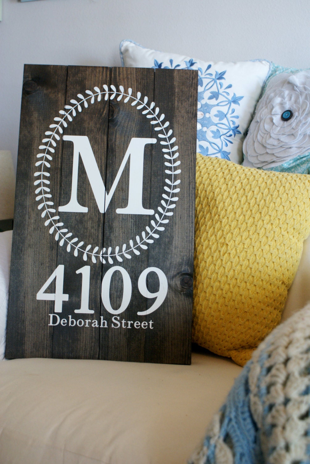 Customizable Handmade Wood Address Sign 12 x 24