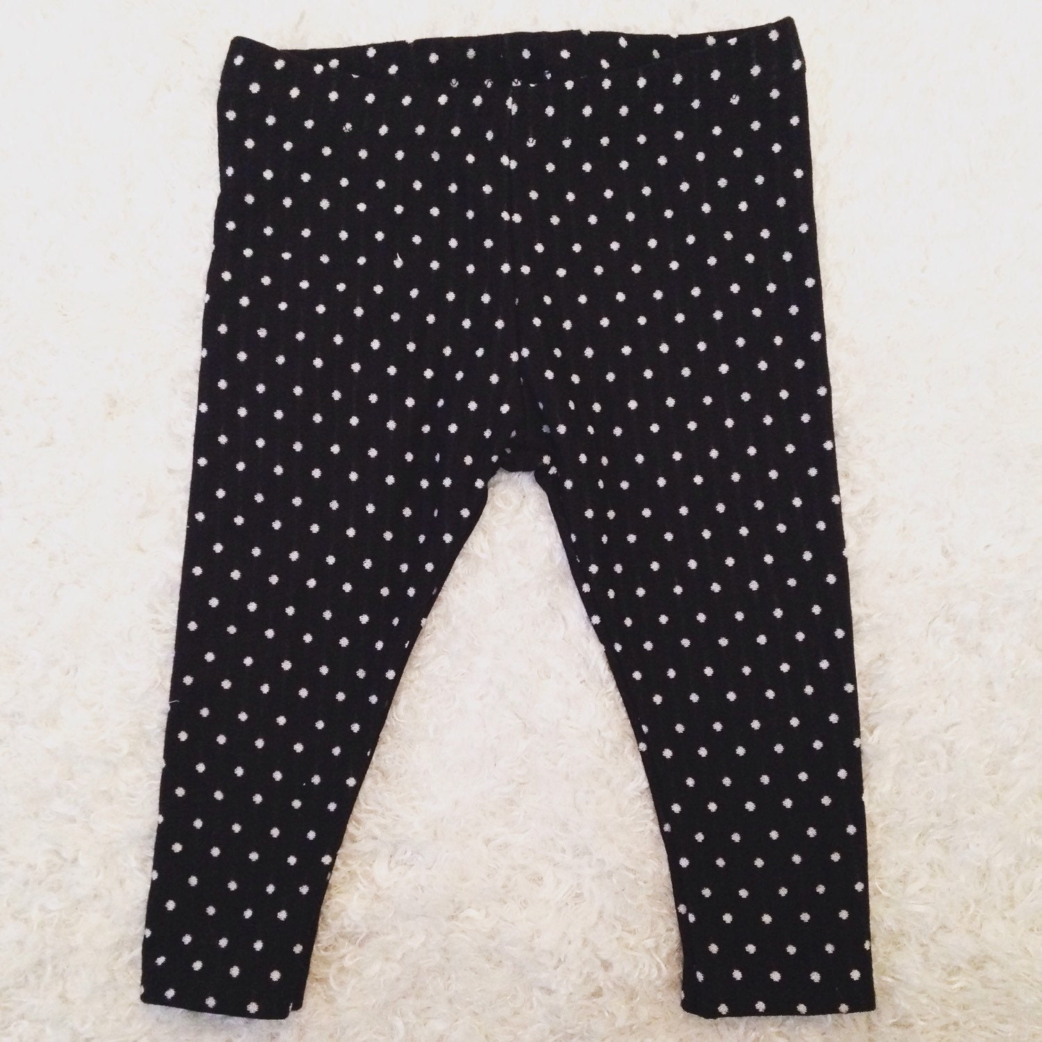Black and White Polka Dot Baby Leggings