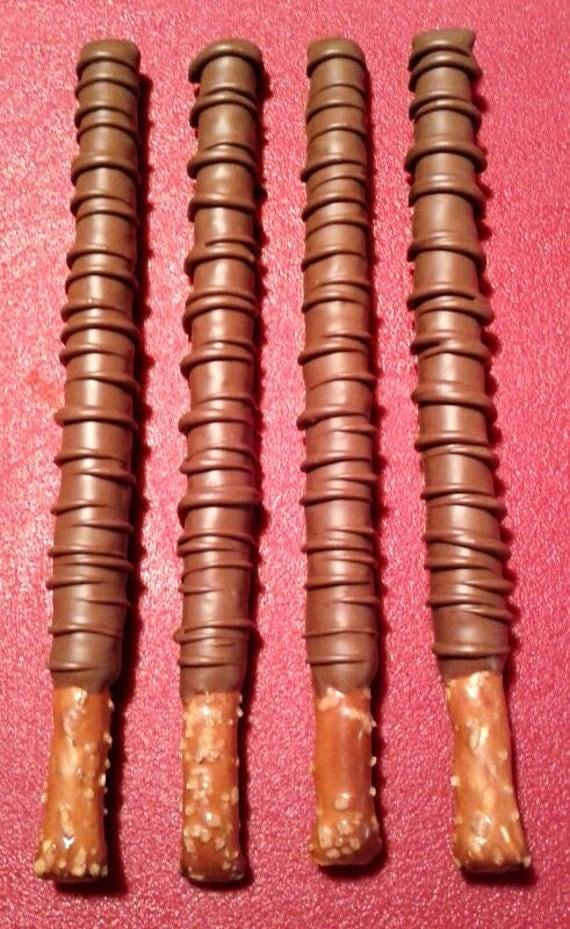 Chocolate Covered Pretzel Rods 1 Dozen