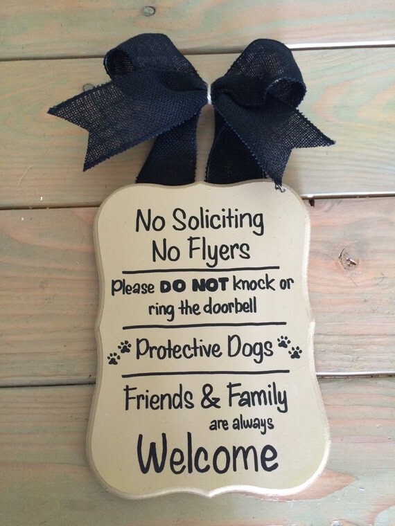 items similar to no soliciting sign protective dogs