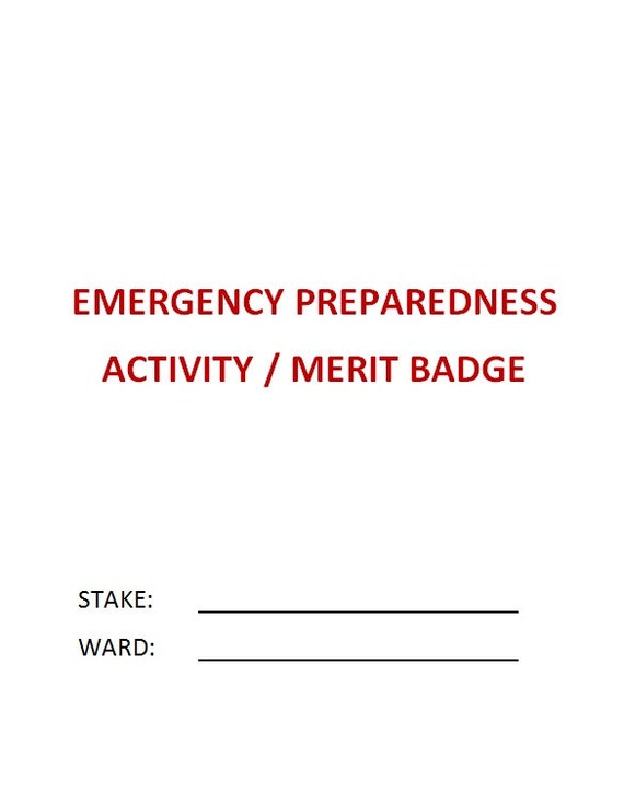 Items similar to LDS Ward Emergency Preparedness Activity Merit Badge Fair on Etsy