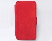 iPhone 6 Red Suede Wallet Wallet Case