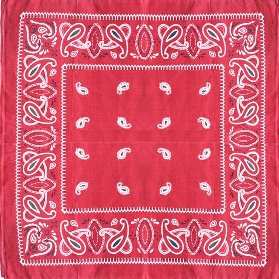 BANDANA Bandanna. Three Color Simple Design Paisley Bandana.