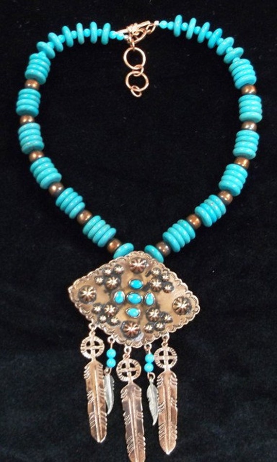 Western Theme Necklace/ Turquoise by WesternRusticJewelry on Etsy