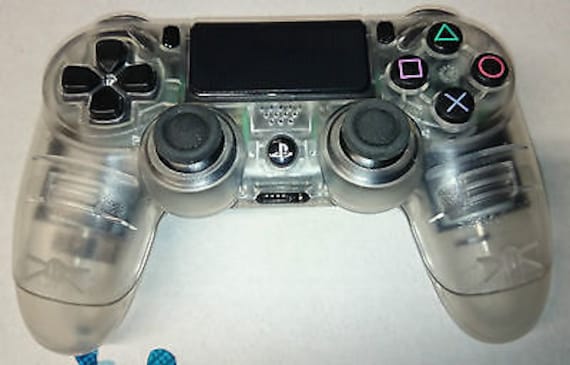 Clear cosmetic PS4 controller by PunkerGameMods on Etsy