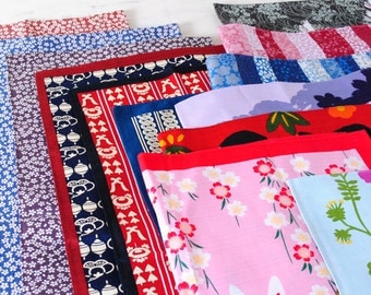 Kyoto japanese Furoshiki wrapping cloth set of 2 traditional japan vintage antique pattern fu-001246891019