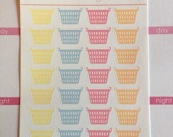 Laundry Stickers - Hamper Stickers - Pastel Set 2