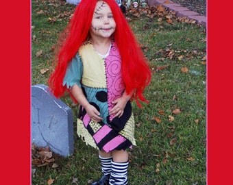 Custom Made Child Toddler Sally Stitches Nightmare Before Christmas Halloween Costume Dress