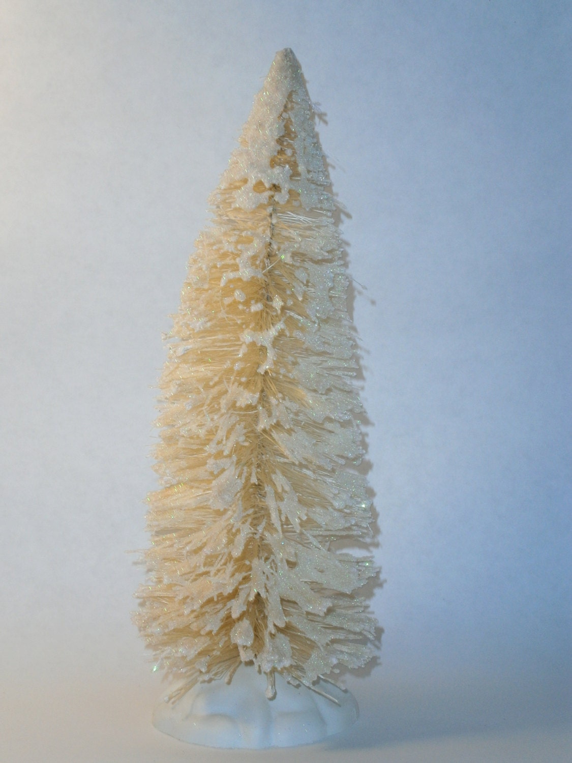 9 inch tall White Bottle brush tree