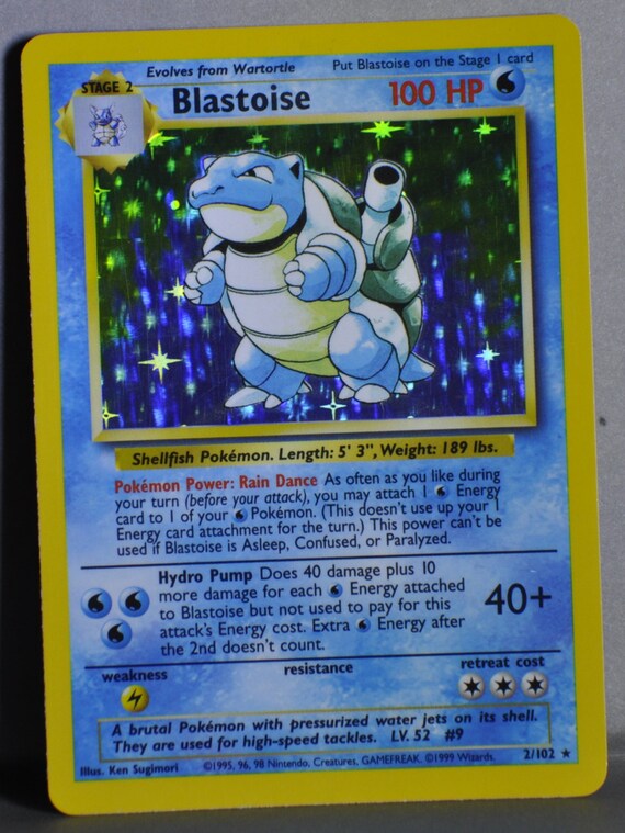 Blastoise Base Set 2/102 Rare Holo by LiveVenusaur on Etsy
