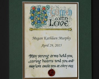 Personalized Irish Baby Blessing- Matted Print