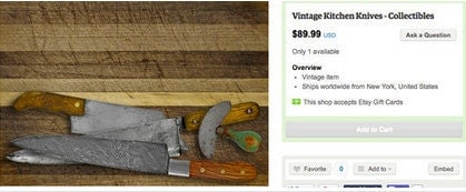 Cuchillo vintage de cocina