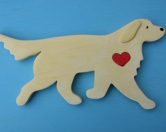 Golden Retriever Rustic Heart Dog