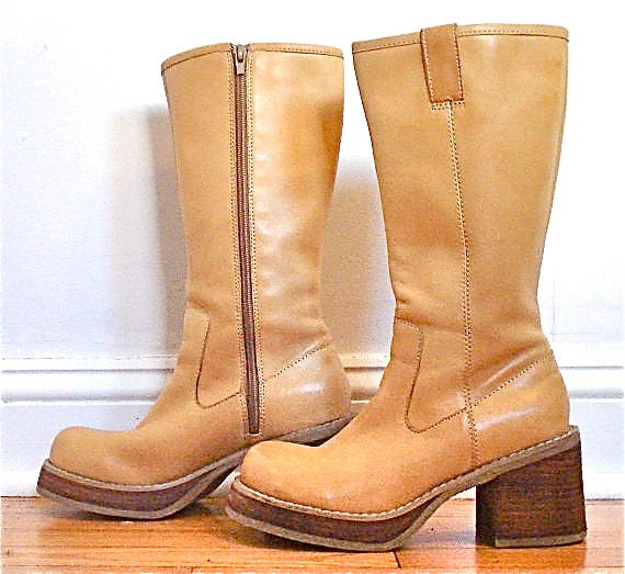 Vintage 1990s Candies platform chunky heel midcalf boots