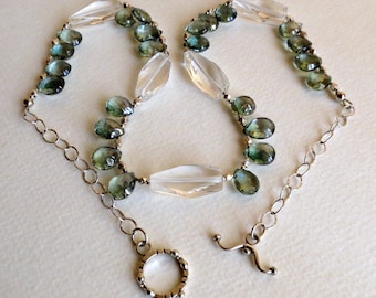Mystic Green Quartz Necklace with Lots of Sterling Silver, Smokeylady54