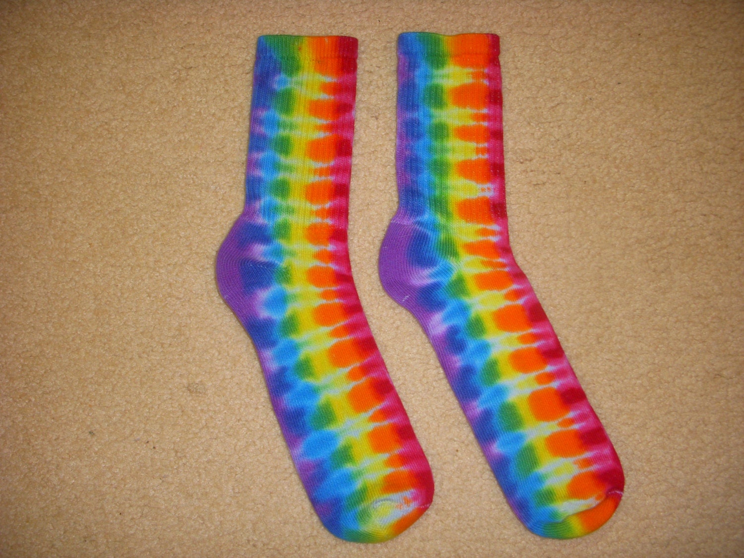 Tie dyed socks bright stripes