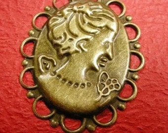 8pc antique bronze victorian lady connector/link-2909