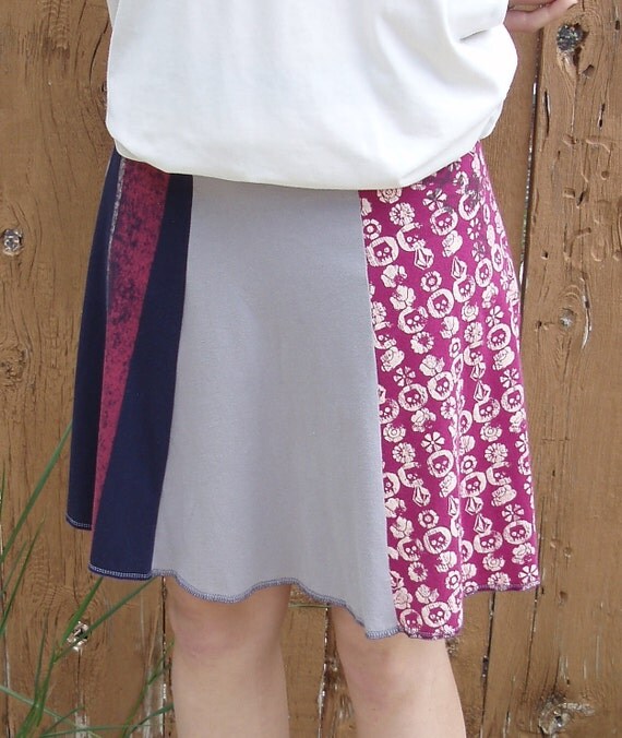 Repurposed Tshirt Skirt Womens Small ExSmall or Girls 14 16