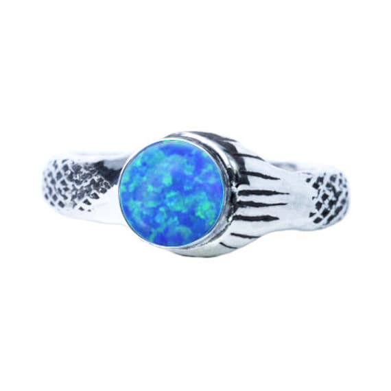 Bague Lunaire Les Sirenes De Mako Blue Opal The Real Mako Mermaid Ring Sterling Silver 925