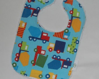 Blue Ready, Set, Go Trucks and Chenille Bib