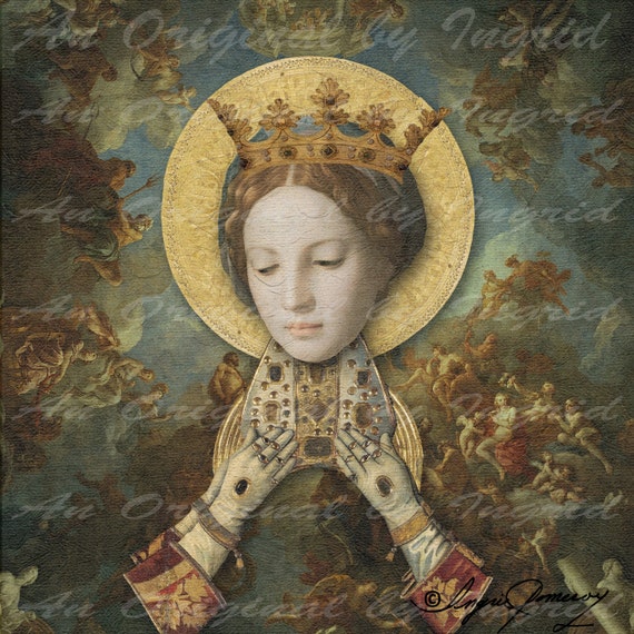 Heavenly Vision Digital Collage Greeting Card (Suitable for Framing)