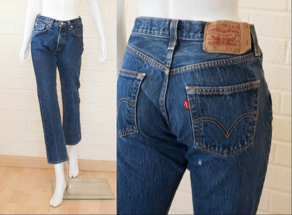 levi jeans with button back pockets