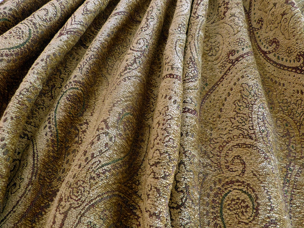 High End Chenille Upholstery Fabric Paisley Design 4 by Vinylpie
