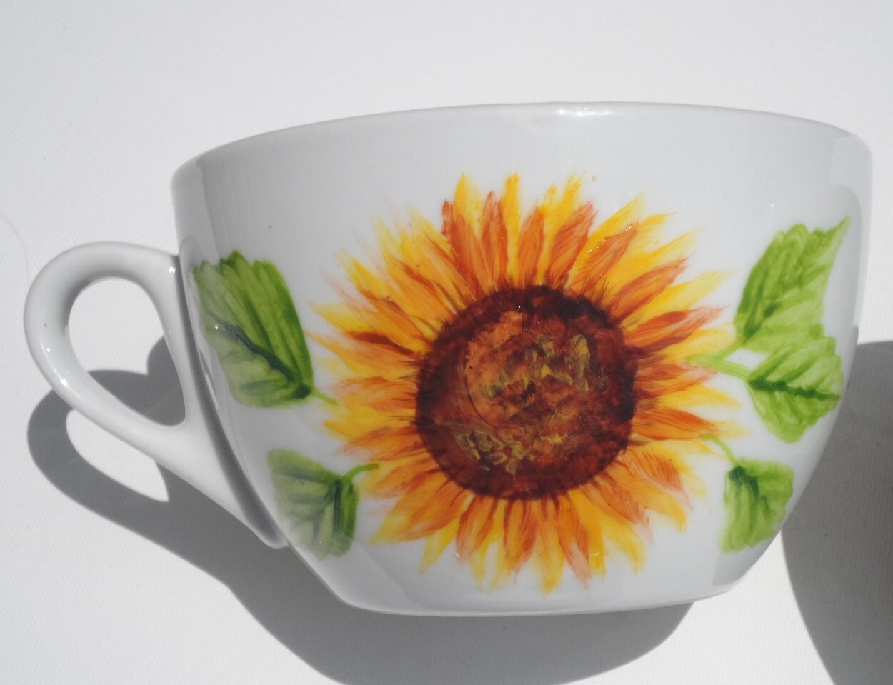 Painted Sunflower Cups Hand Painted Sunflower Mugs Set of 2