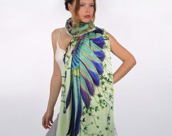 Kimono Wrap, Floral Scarf, Beach Cover Up, Wrap Scarf, Bridesmaid Gift, Printed Scarf, Tropical Scarf, Beach Wrap Sarong