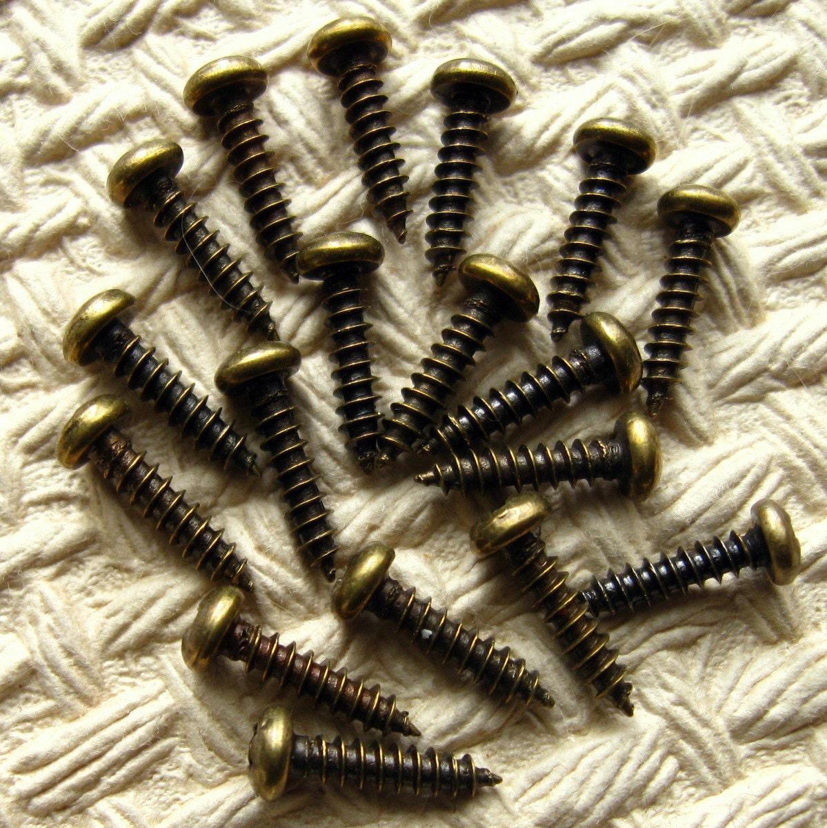 Antique Bronze Wood Screws Set of 10 2 by 3/8 by LillianOlive
