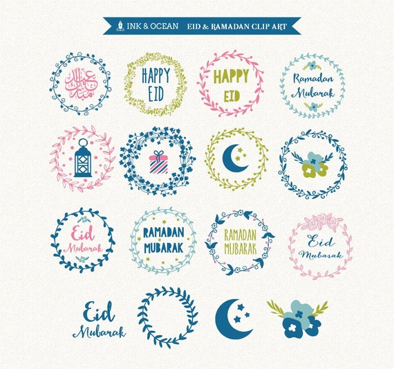 Digital clip art Eid mubarak and ramadhan clip art for