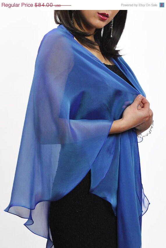 royal blue chiffon wrap