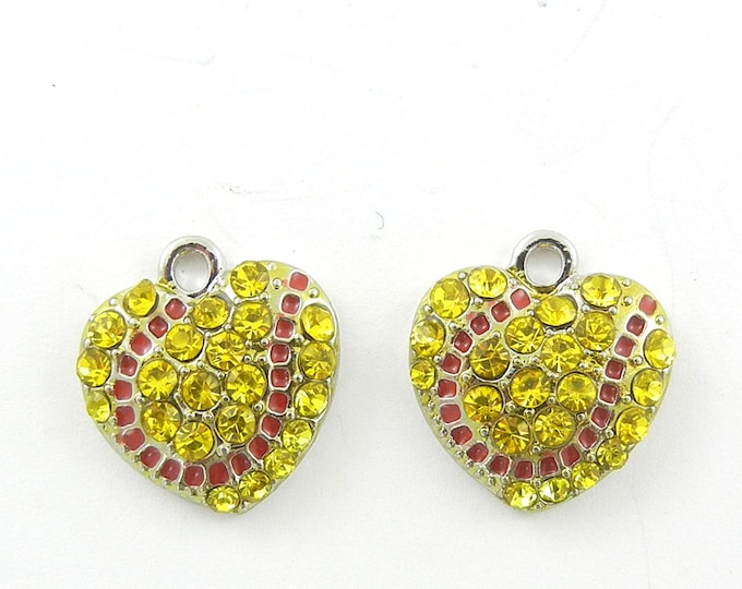 Pair of Small Heart Shaped Tennis Ball Charms