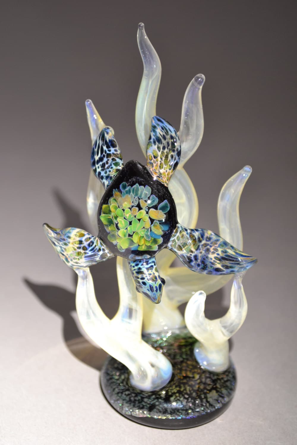 Glass blown Sea Turtle Diving save the sea turtles by Glassnfire