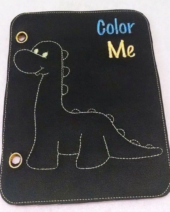 5 X 7 Reusable chalkboard dinosaur quiet book