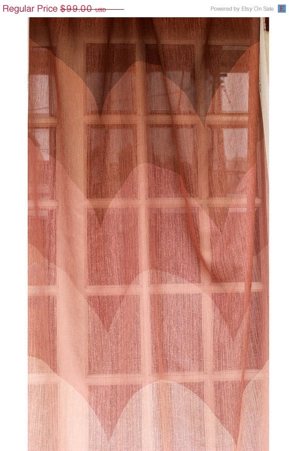 Ombre Curtain Shades of Brown Waves 26x84 Sheer by TheHomeCentric