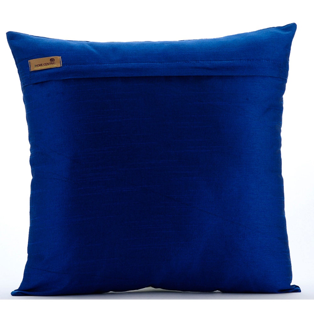 Royal Blue Pillow Cases 16x16 Square Silk Throw by ...