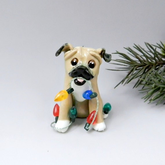 puggle christmas ornament figurine lights porcelain puggle christmas ornament figurine lights porcelain